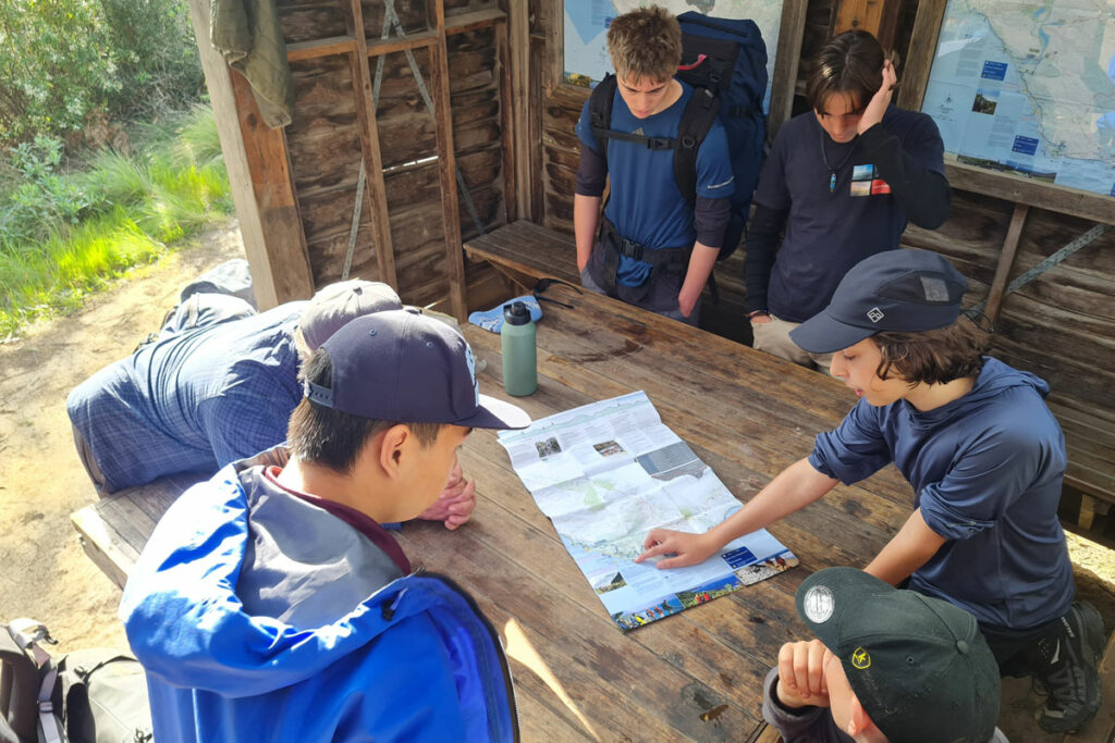 Navigating the day’s hike, Marcellin College